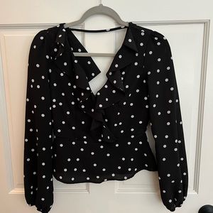 Polka Dot Peplum Blouse